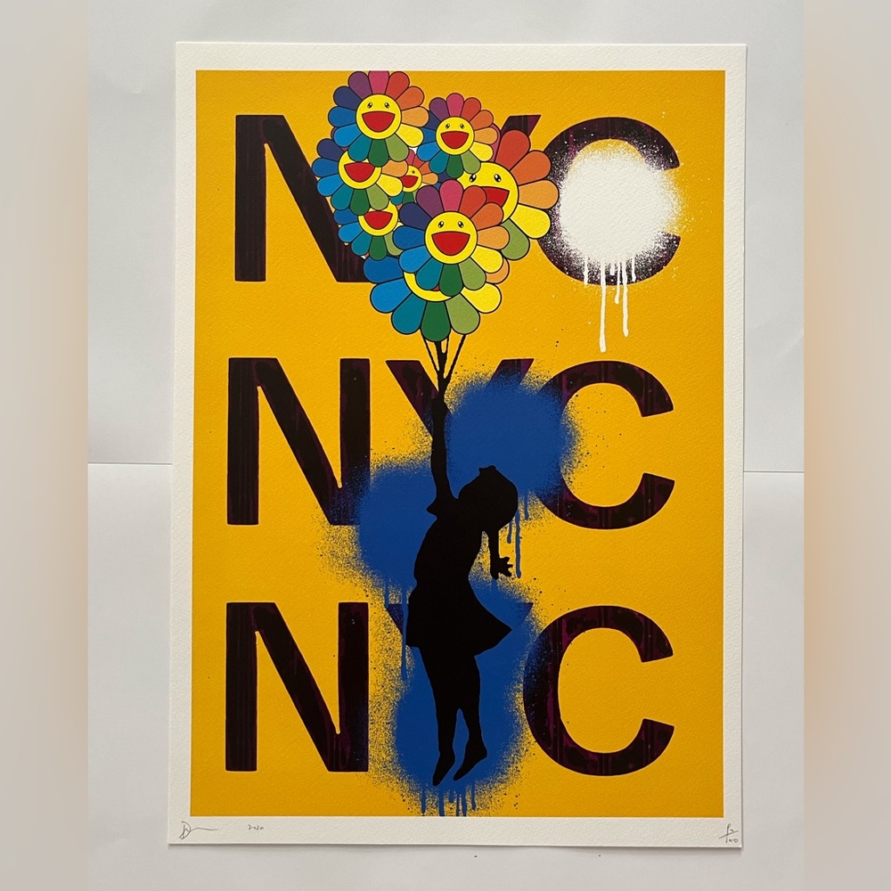 Sp10 by Death NYC, Hand Signed, LE 100, Banksy, NYC Logo, Street Art, Pop Art,